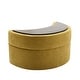 preview thumbnail 58 of 96, Upholstered Chenille Boucle Half Moon Storage Ottoman with Tray