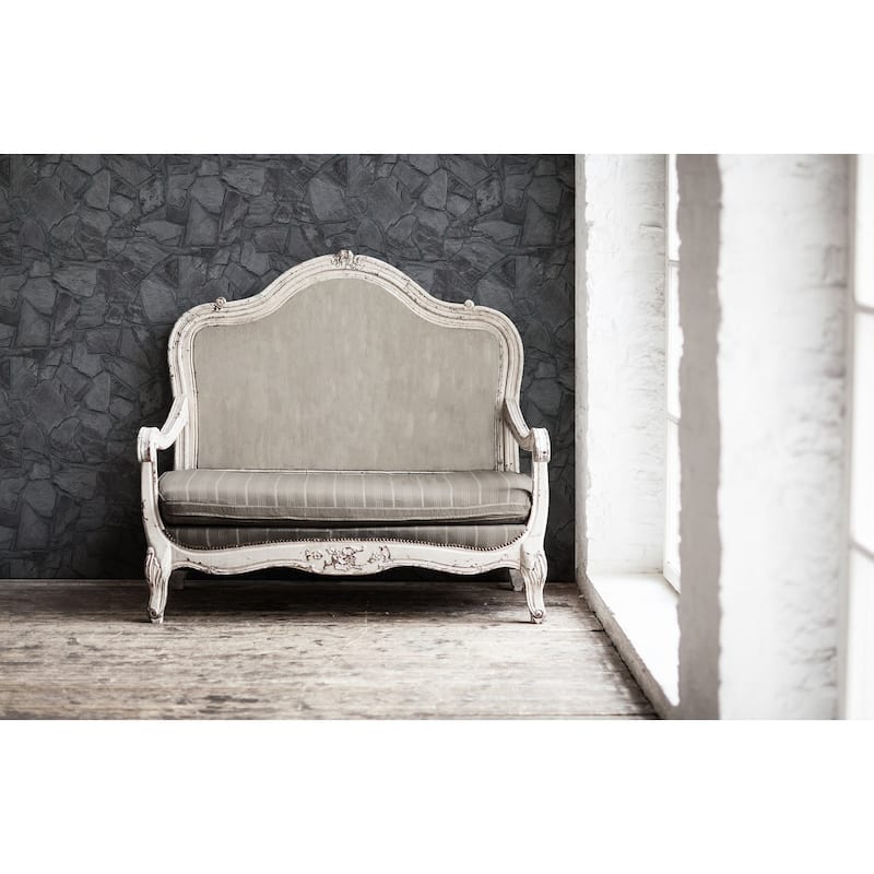 Galerie Wallcoverings Bricks and More Collection Slate Stone Wall Matte Finish Vinyl on Non-woven Wallpaper Roll