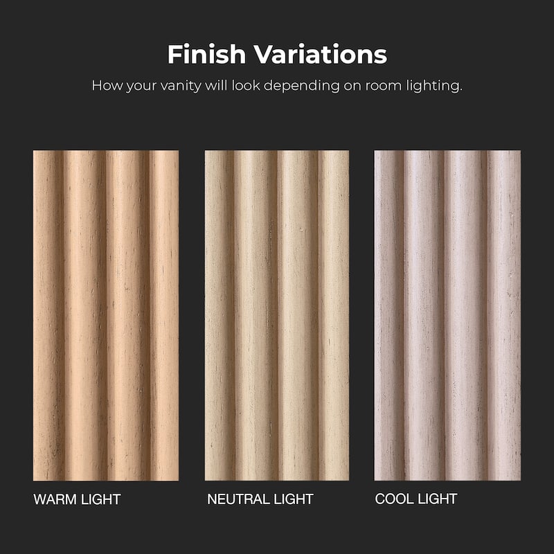 Amara 36 in. Sahara Birch Vanity with White Top and Brushed Gold Hardware