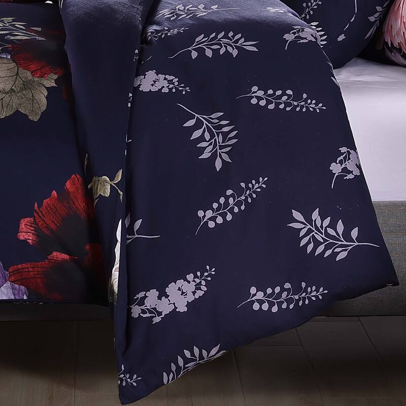 Bebejan Deep Purple Garden 100% Cotton 5-Piece Reversible Comforter Set