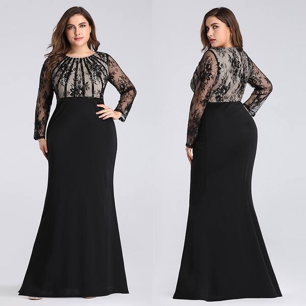 Shop Ever Pretty Women S Plus Size Lace Long Sleeve Mermaid