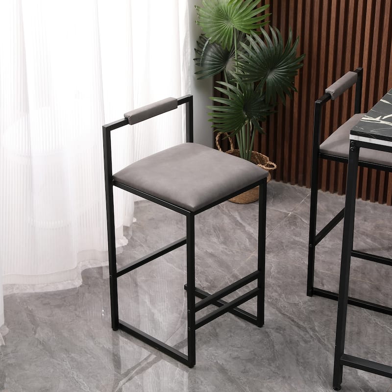 Modern Bar Stools Dining Chairs with Foot Rest for Kitchen