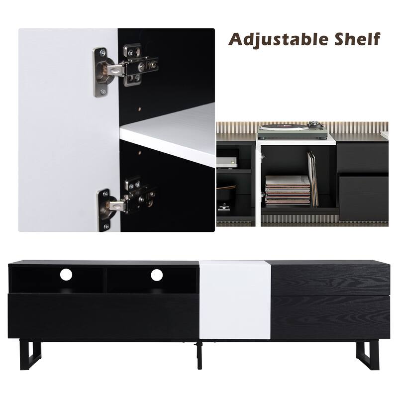 Chichoice Modern TV Stand for 80'' TVs with Double Storage Space, Media Console Table Entertainment Center for Living Rooms