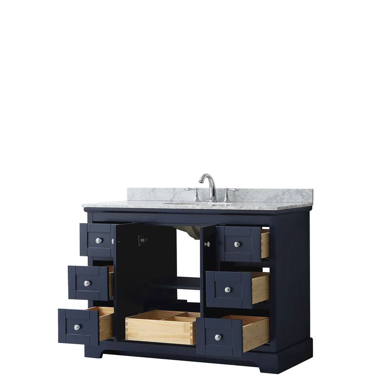 Avery 48-inch Single Vanity, Marble Top, Oval Sink, No Mirror