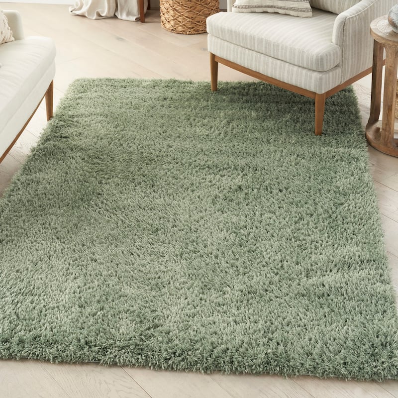 Nourison Lush Shag Contemporary Solid Shag Area Rug