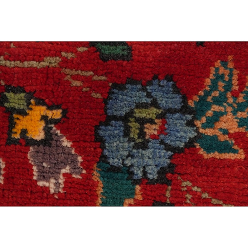 Hand Knotted Oriental 100% Wool Carpet Traditional Floral Red Tabriz Area Rug - 4' 8'' X 3' 4''