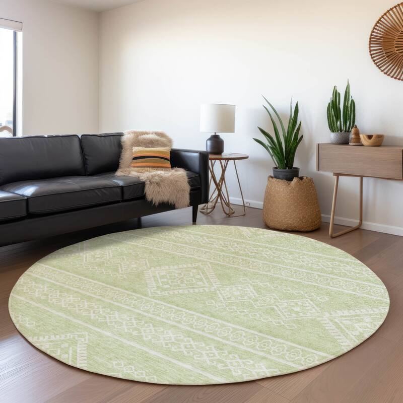 Premium Washable Super Soft Boho Globe Mayfield Rug - Mint - 8' x 8'