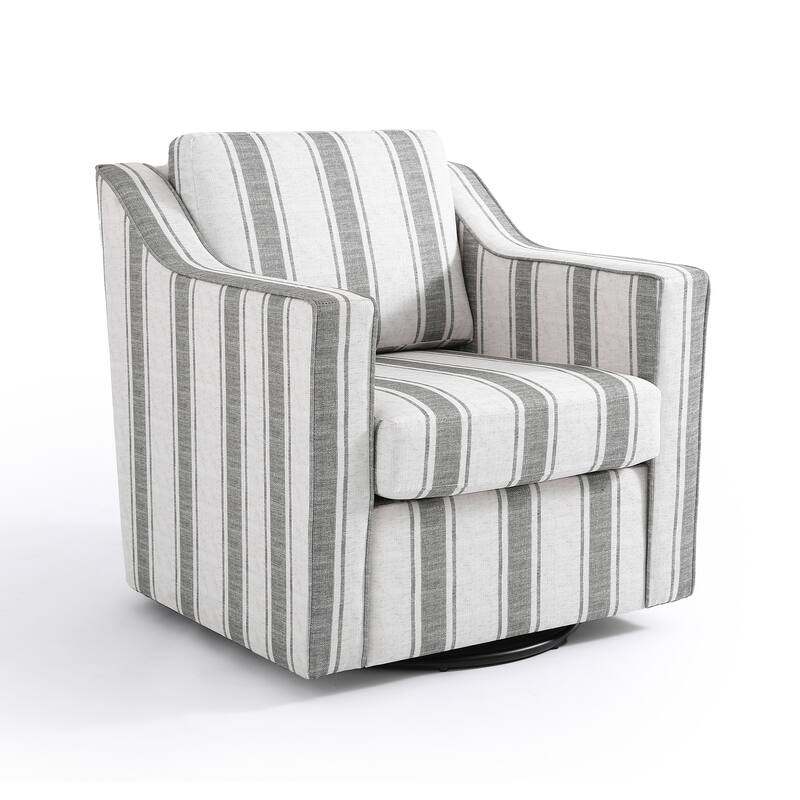 30'' W Vegan Leather/ Chenille Swivel Accent Chair