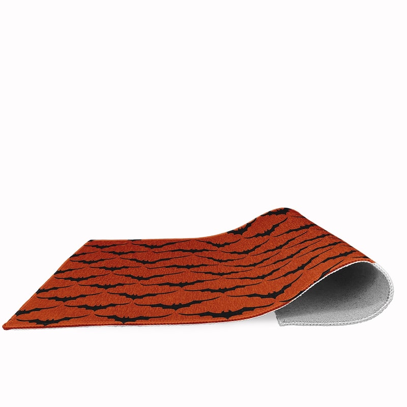 Bat Colony Halloween Chenille Rug, 18" x 30"