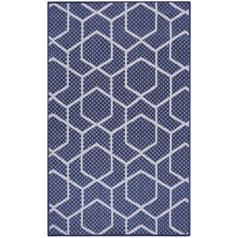 Nourison Horizon Indoor/Outdoor Geometric Area Rug - 3' x 5' - Navy