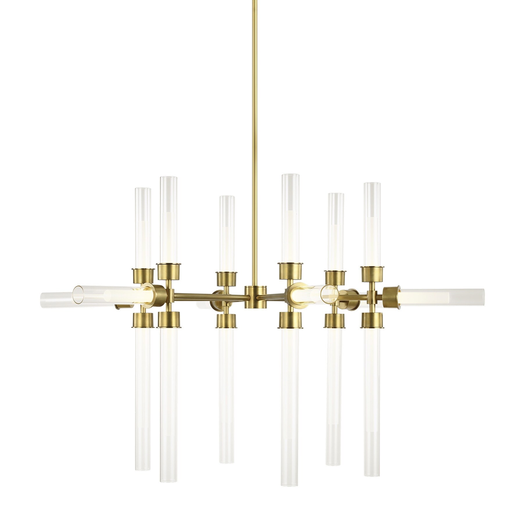 Tech Lighting 700LNG18-LED9  Linger 18 Light 43" Wide LED Chandelier - (Natural Brass / 3000K) - Chandeliers For Bedrooms by Overstock.com