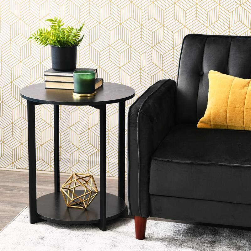 Jamestown Side End Table with Storage Shelf