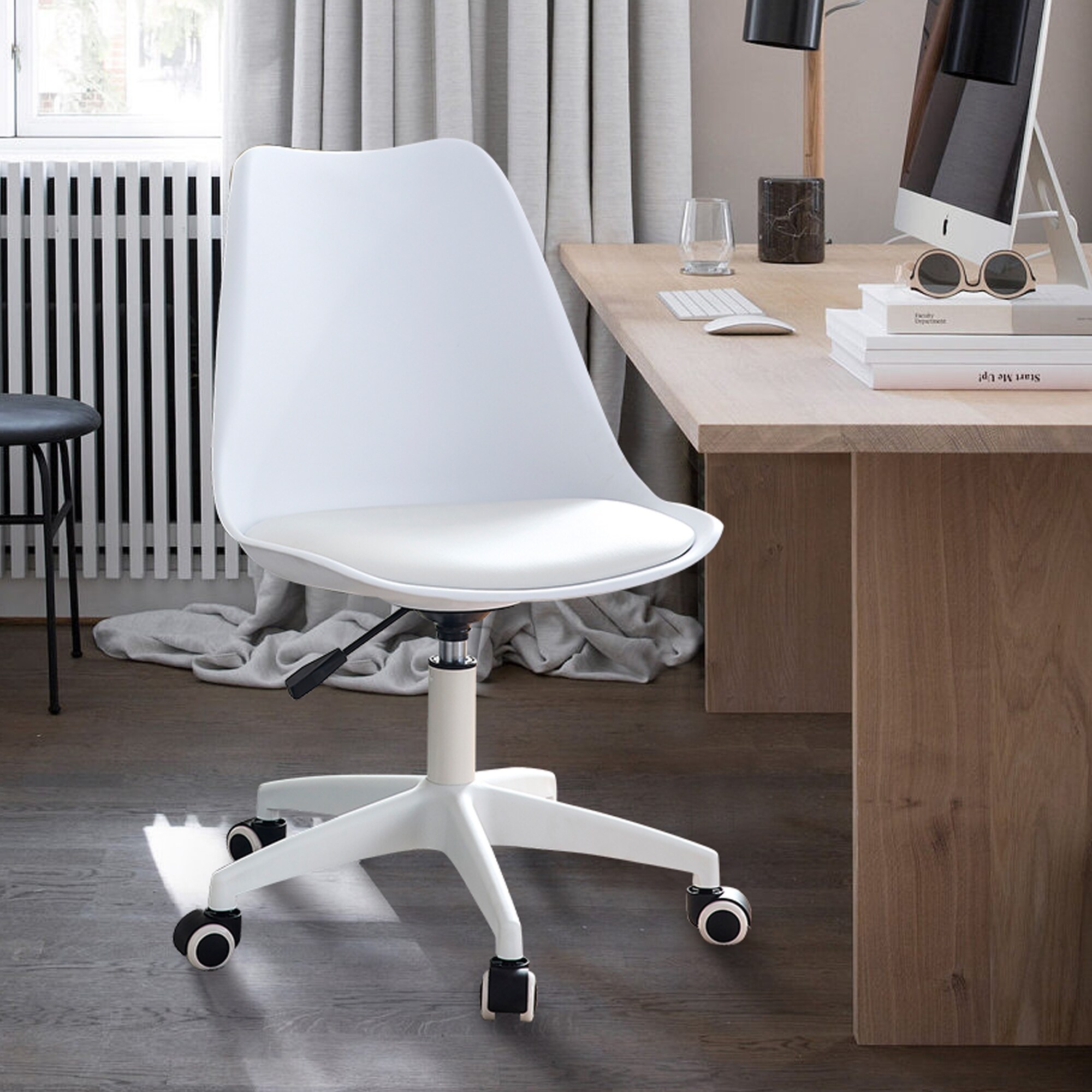 Armless white hot sale desk chair