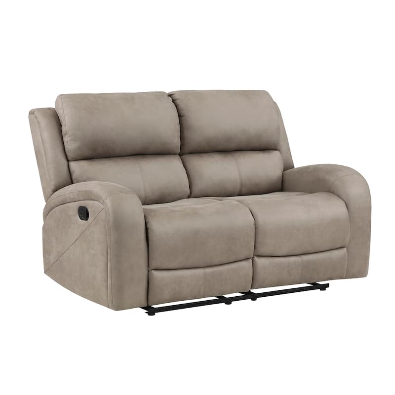 Mabel 2-Piece Polished Microfiber Manual Reclining Sofa Set