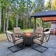 preview thumbnail 1 of 10, PHI VILLA Auto-ignition 5-piece Gas Fire Pit Table and Chair Set