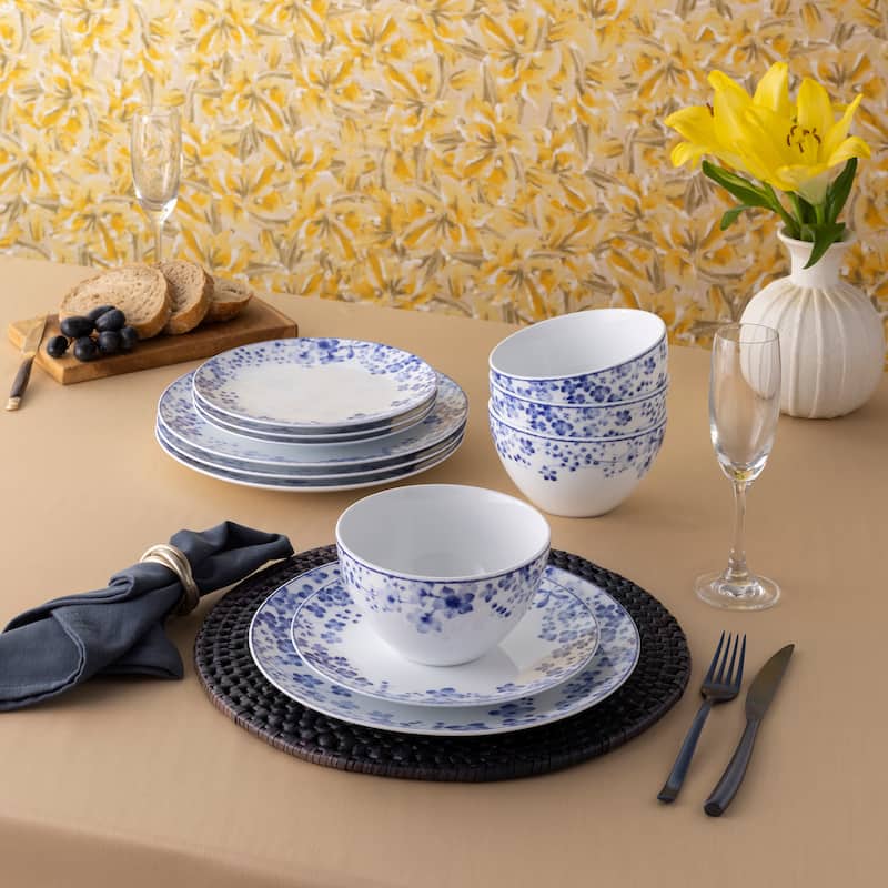 Noritake Bloomington Road 12-Piece Dinnerware Set, Service For 4 - Blue - Service for 4 - 12 Piece