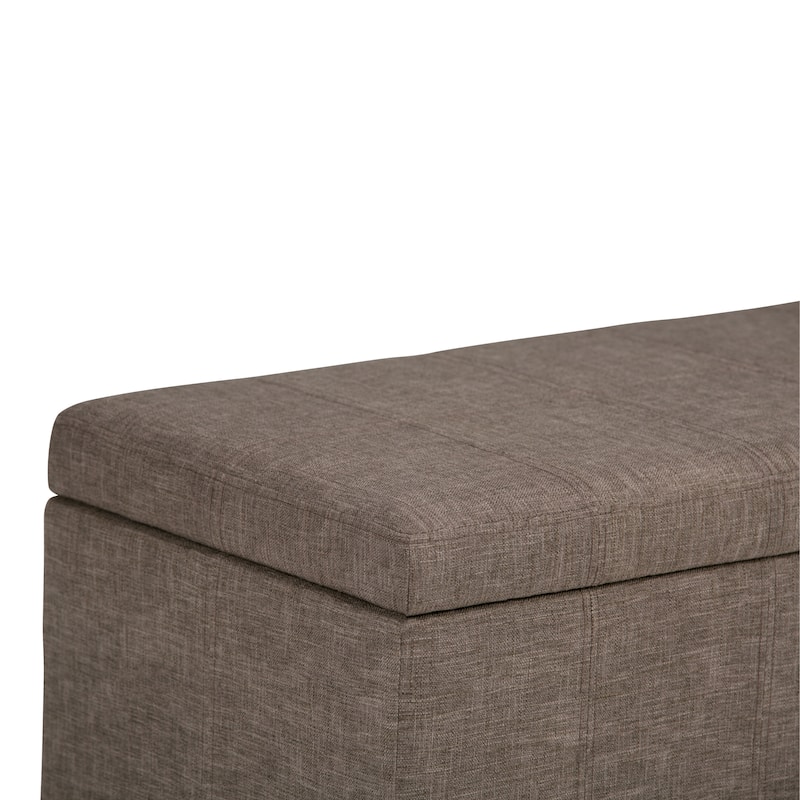 WYNDENHALL Megan 34 inch Wide Transitional Rectangle Storage Ottoman