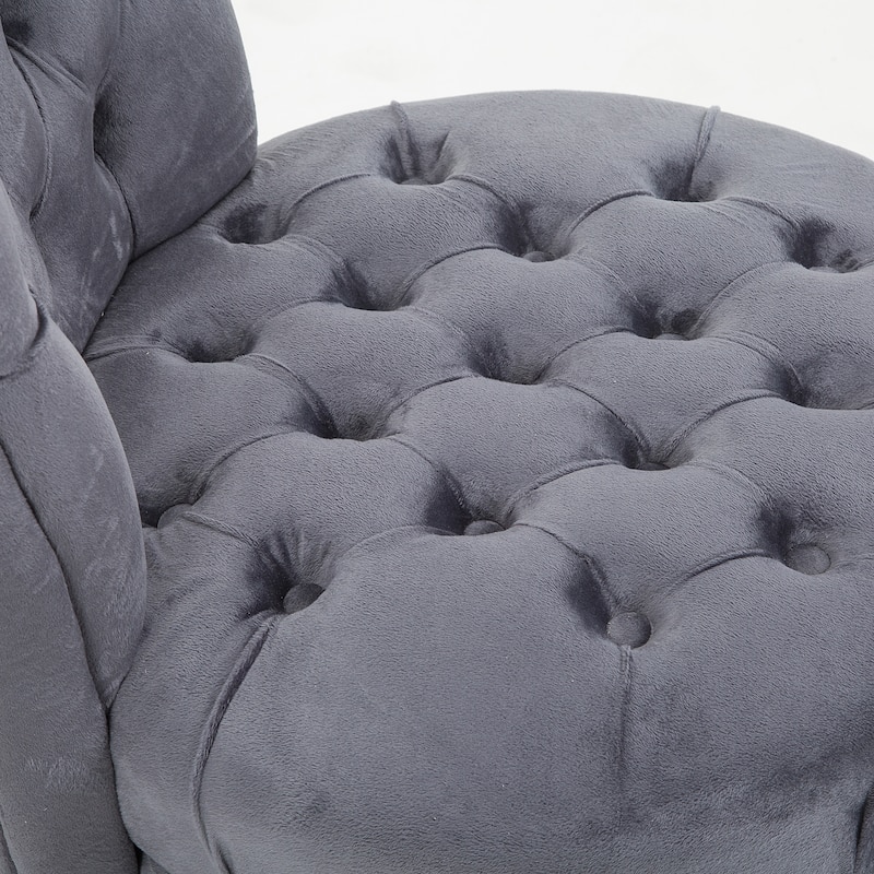 HOMCOM 45-inch Tufted High Back Velveteen Accent Chair