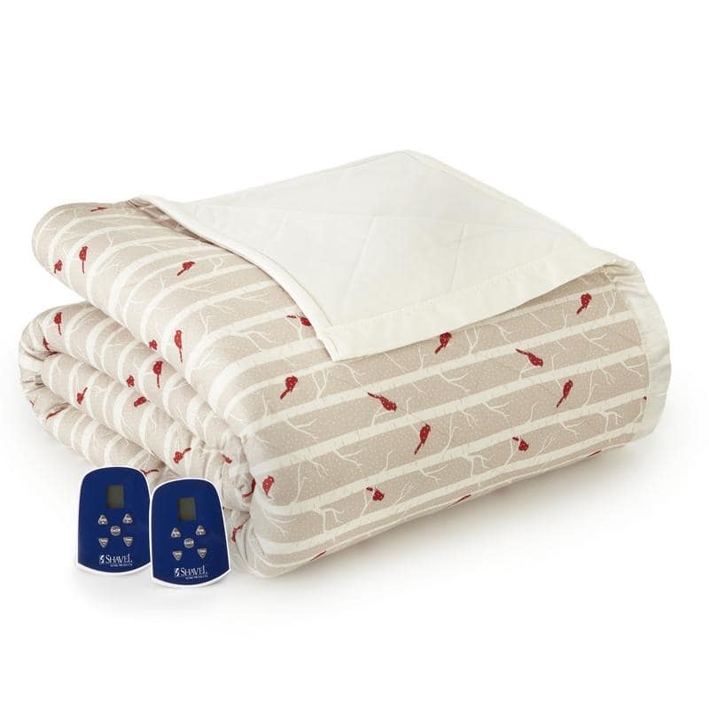 Shavel Micro Flannel® Quilted Electric Heated Blanket - Full - CARDINAL