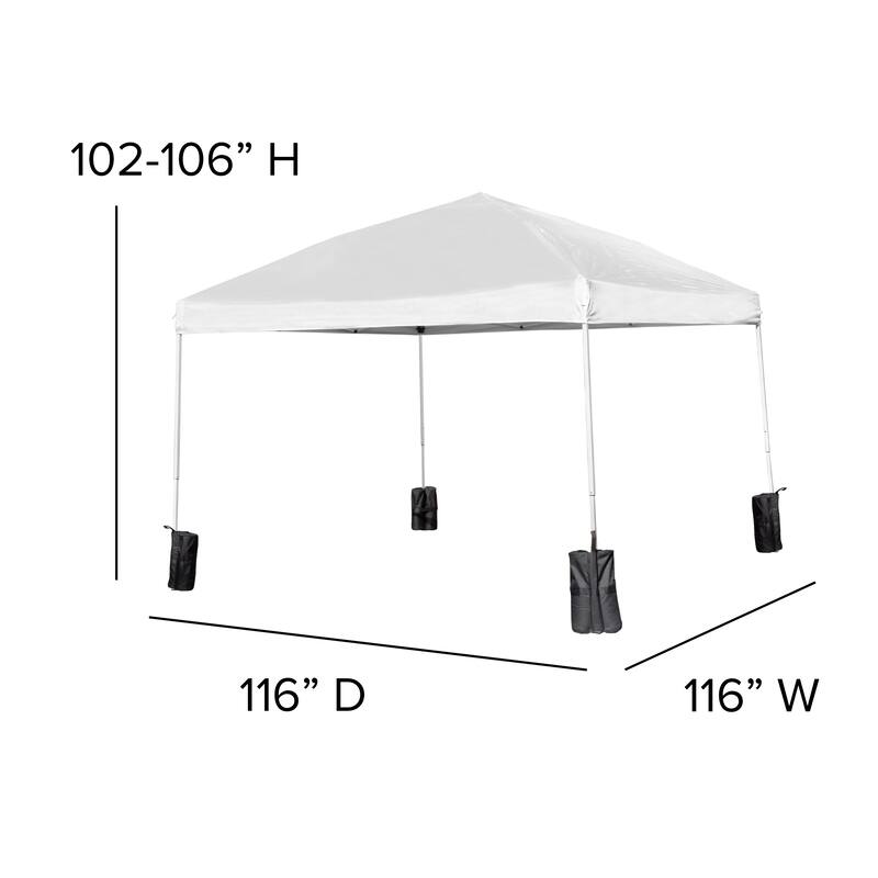 10' x 10' Pop Up Canopy, Folding Table and 4 Folding Chairs Bundle