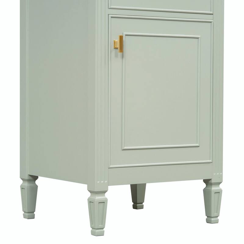 20" Bathroom Vanity, Sink with Solid Wood Legs, Adjustable Shelf, Tilt-Out Drawer