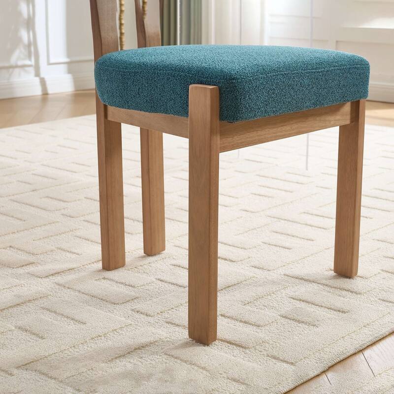 Modern Upholstered Rubberwood Dining Chairs (Set of 2)