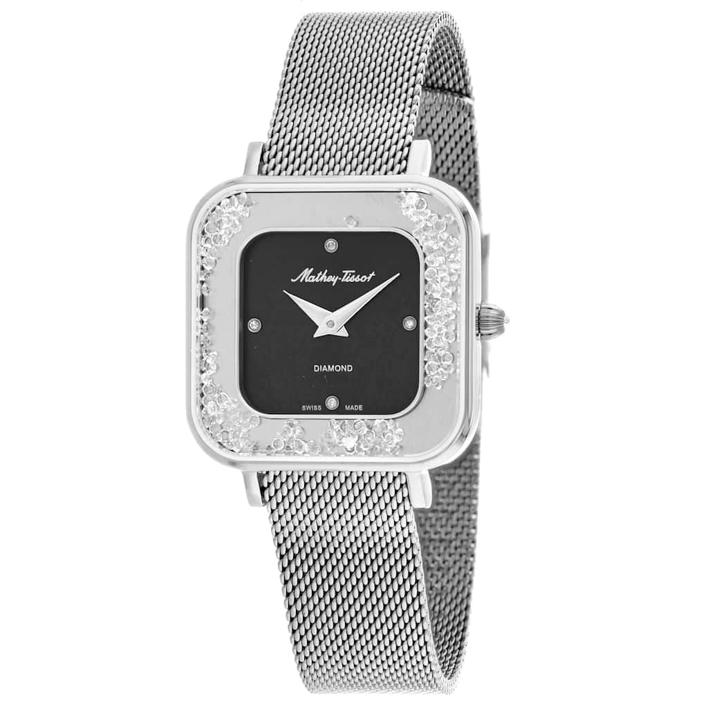 Mathey Tissot Women's Gemina Black Dial Watch - D984SAN - 6 (36)