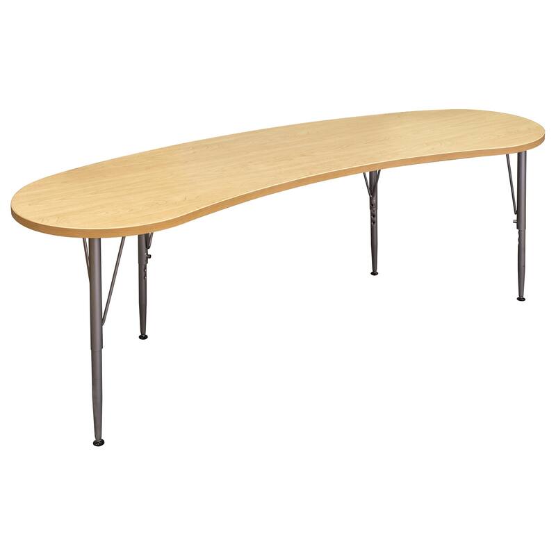 Tot Mate 72" W x 26" D Adjustable Curved Activity Table, Height 14" to 23", Ready-To-Assemble - N/A