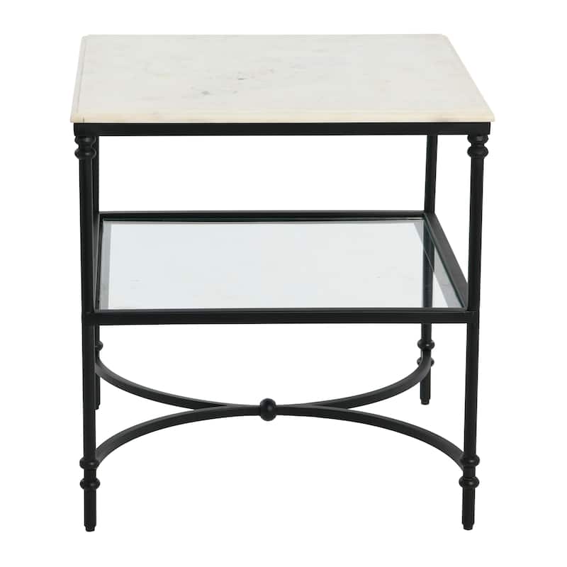 Marble and Metal End Table