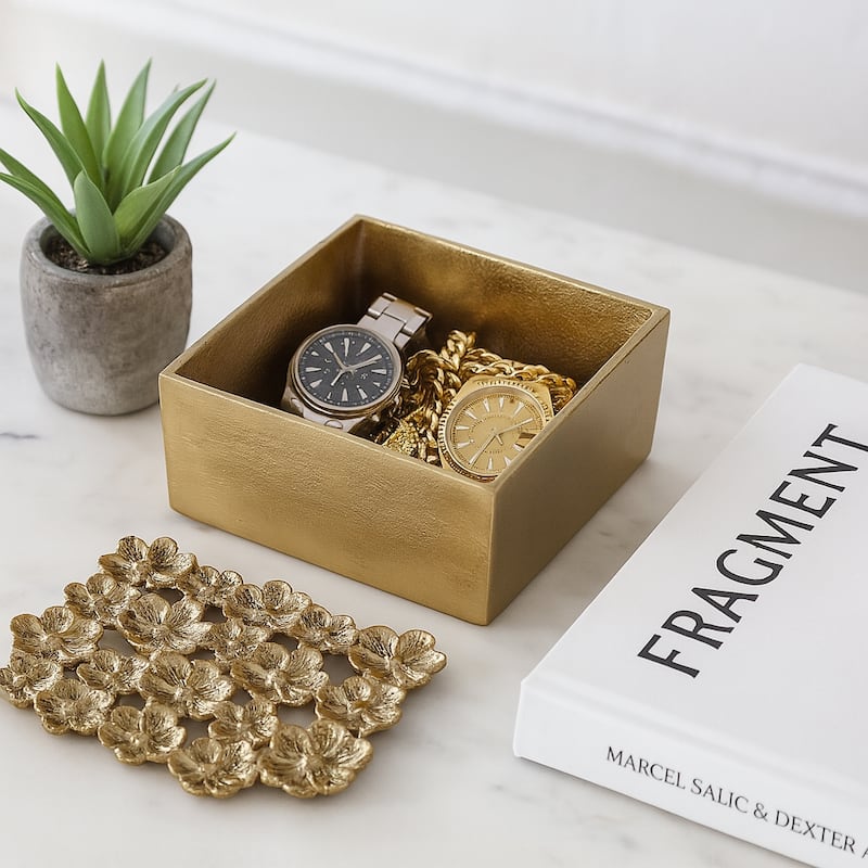 Aluminum Decorative Vase Floral Openwork Design Glam Style Modern