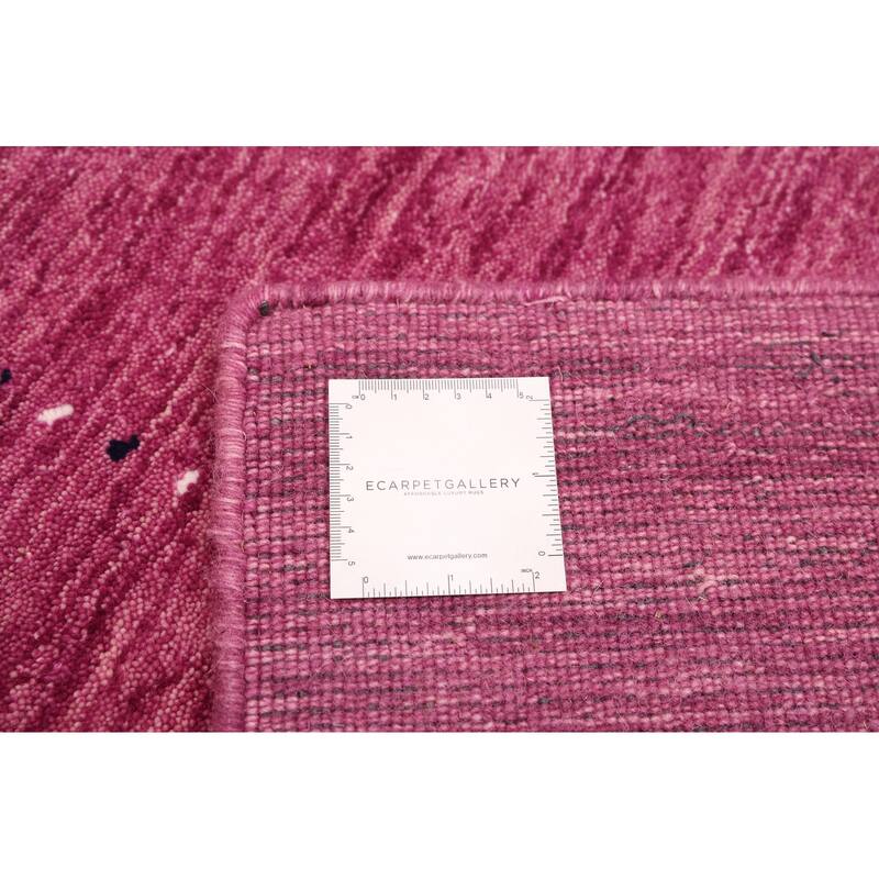ECARPETGALLERY Hand Loomed Kashkuli Gabbeh Dark Magenta Wool Rug - 4'10 x 7'9
