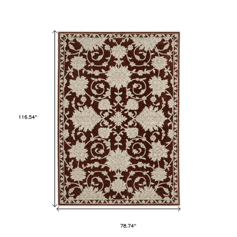 HomeRootsFloral Traditional Rectangle Area Rug