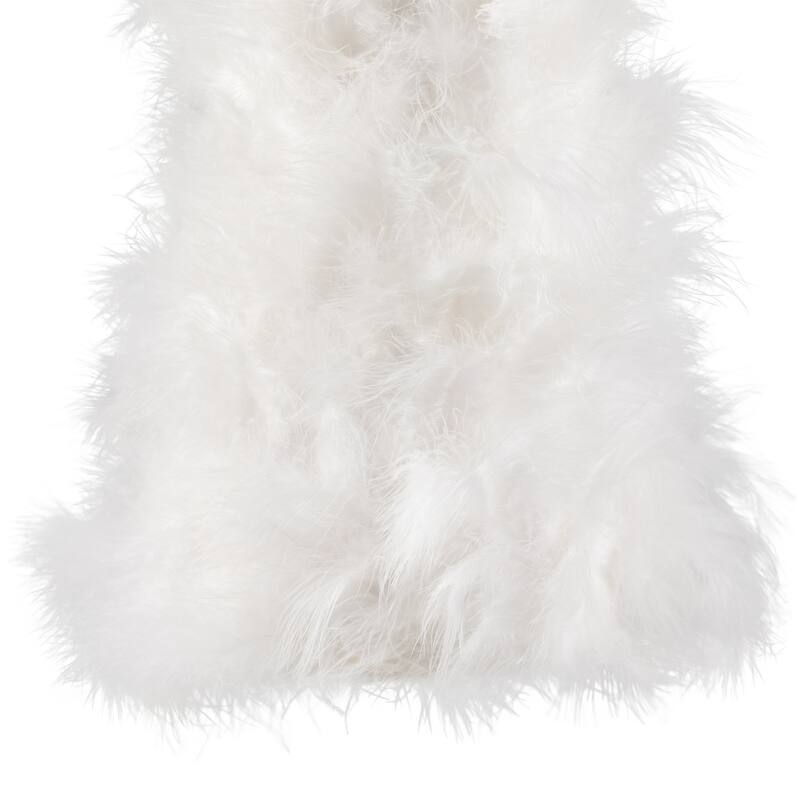Layered Wispy Feather Cone Tree Christmas Decoration - 16" - Winter White