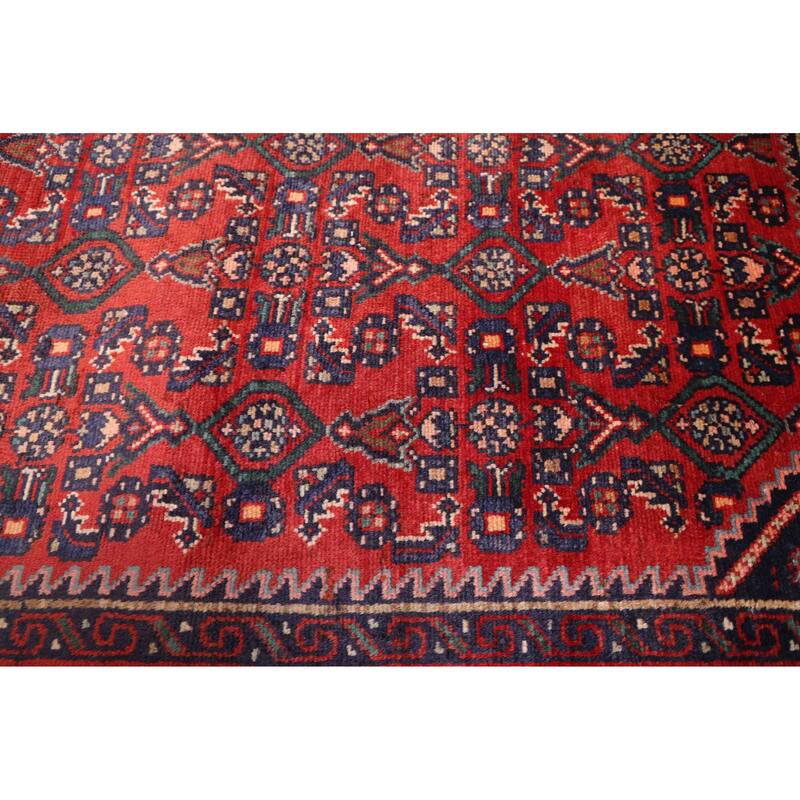 ECARPETGALLERY Hand-knotted Andelz Red Wool Rug - 3'5 x 10'0