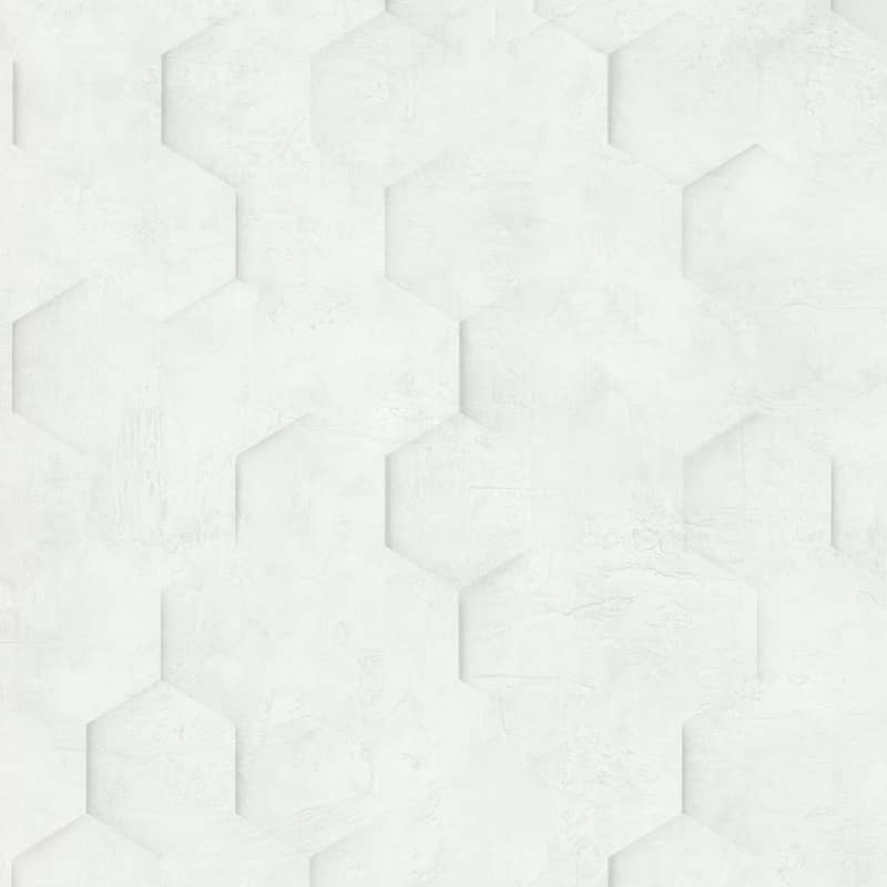 Galerie Wallcoverings The Loft Collection Geometric Hexagon Matte Finish Vinyl on Non-woven Wallpaper Roll - 33-feet long x 21-inches wide - White
