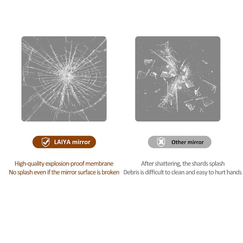 Anti-Fog LED Bathroom Mirror - Modern Straight-Edged, 3 Color Dimmable, Wall Mount - Silver