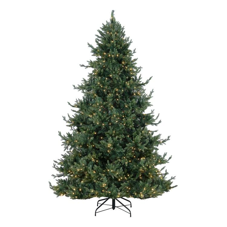 Kinsley Prelit Aritificial Christmas Tree, Realistic Traditional Christmas Tree with Lights