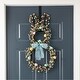 preview thumbnail 8 of 36, Glitzhome Easter Bunny Shaped Wreath with Eggs Satin Ribbon Bow Basket