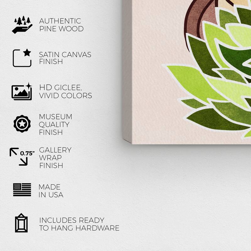 Wynwood Studio Canvas Animals Peeking Blossom II Green and Tan Modern & Contemporary Wall Art Canvas Print