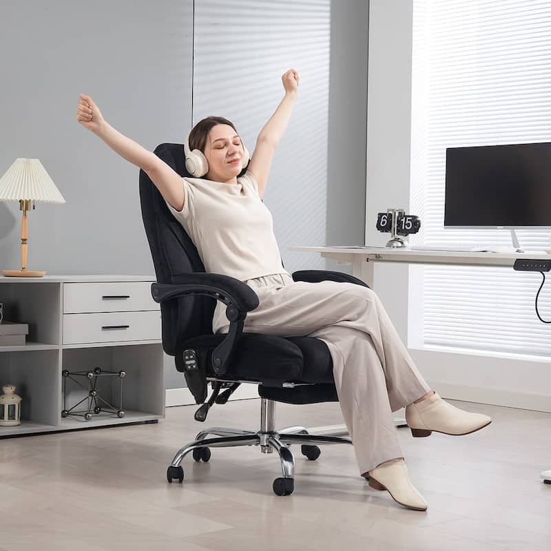 Vinsetto Massage Office Chair with 6 Vibration Points, Heated Reclining Computer Chair, Swivel Desk Chair