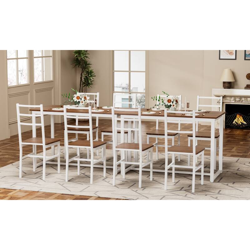 Dining Table Set for 4, Wood Kitchen Table Chairs Set, Space-Saving Design