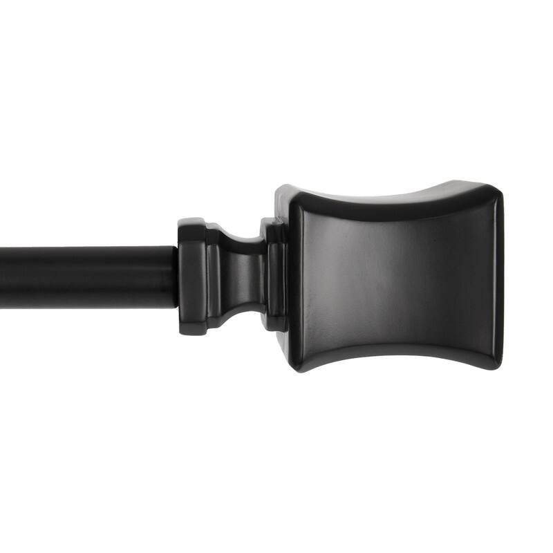 UTOPIA ALLEY 3/4 Inch Curtain Rod - Curtain Rods For Windows 48 to 86 Inch, Adjustable Drapery Rods, Black - 48" to 86"