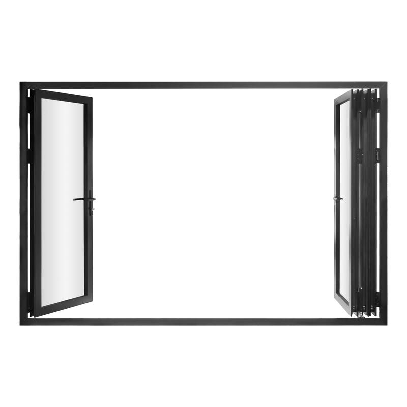 KaMic 120" x 80" 4-Panel Aluminum Patio Folding Door Right to Left-Outswing
