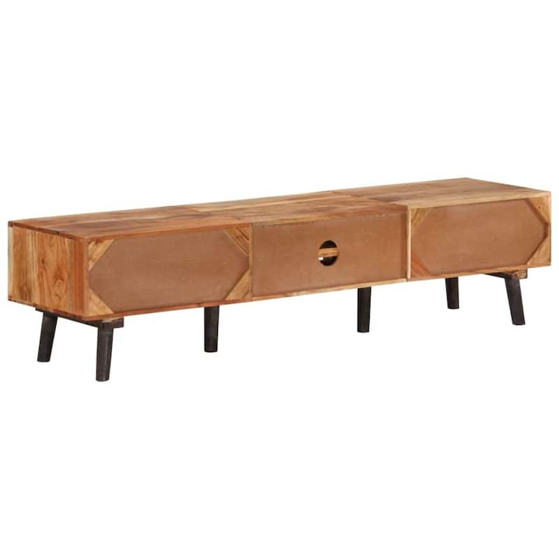 vidaXL TV Stand 57.1"x13.8"x13.8" Solid Wood Acacia - 57.1" x 13.8" x 13.8"