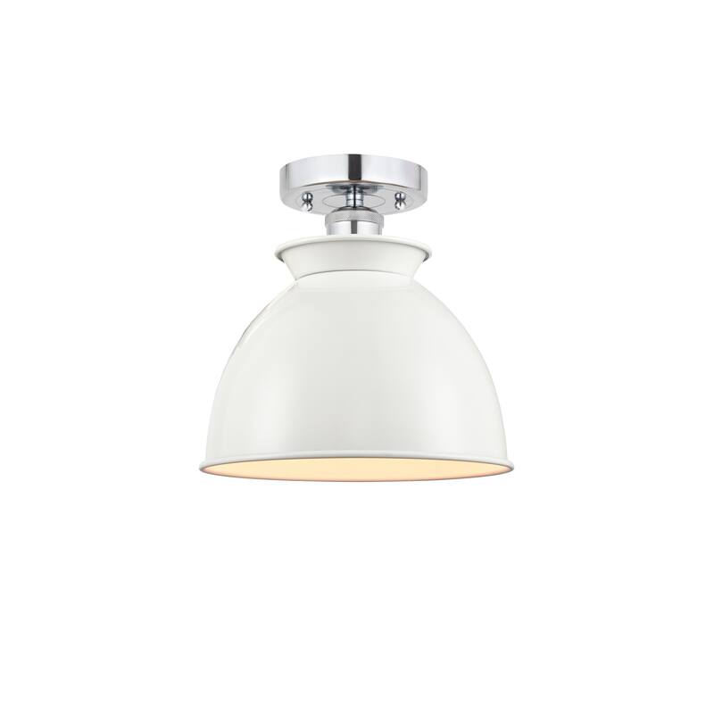 Innovations Lighting Adirondack - 1 Light 8" Semi-Flush Mount - Polished Chrome/Glossy White