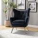 preview thumbnail 97 of 108, Eusebio Tufted Velvet Accent Chair with Wingback, Arms, and Metal Gold Legs for Living Room or Bedroom by HULALA HOME BLACK