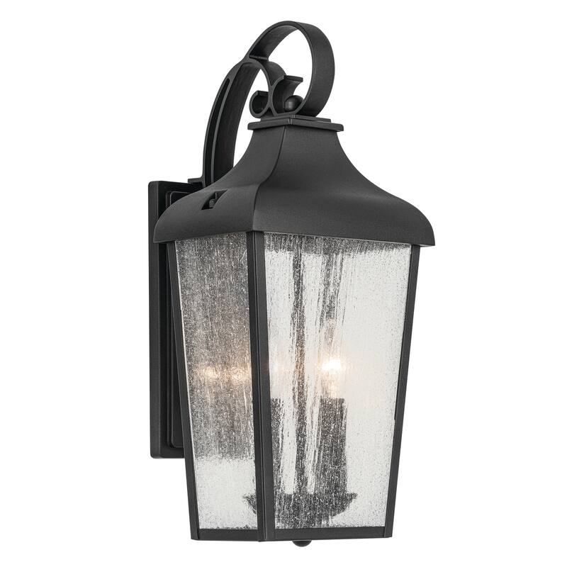 Kichler Lighting Forestdale 18.5 in. 2-Light Textured Black Outdoor Wall Sconce - 18.5 in