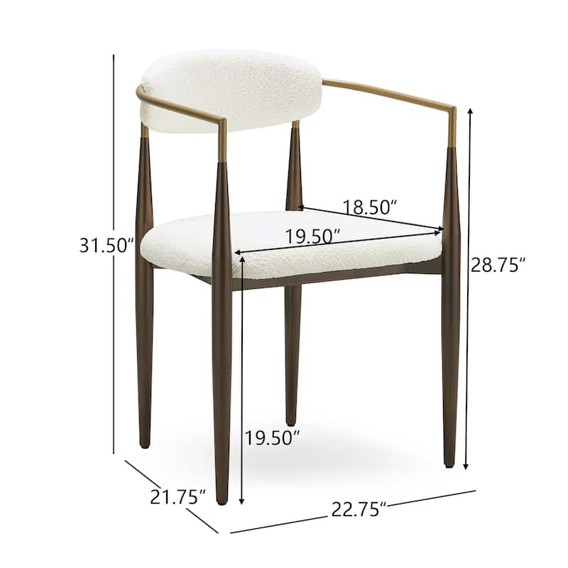Modern Industrial Elmore Upholstered Dining Chairs (Set of 2) with Iron Frame by Christopher Knight Home