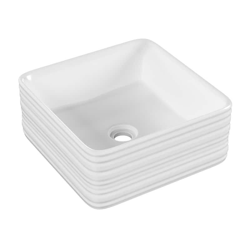 Nancy 14'' Vessel Sink In White - 14.96" x 14.96" 6.10"