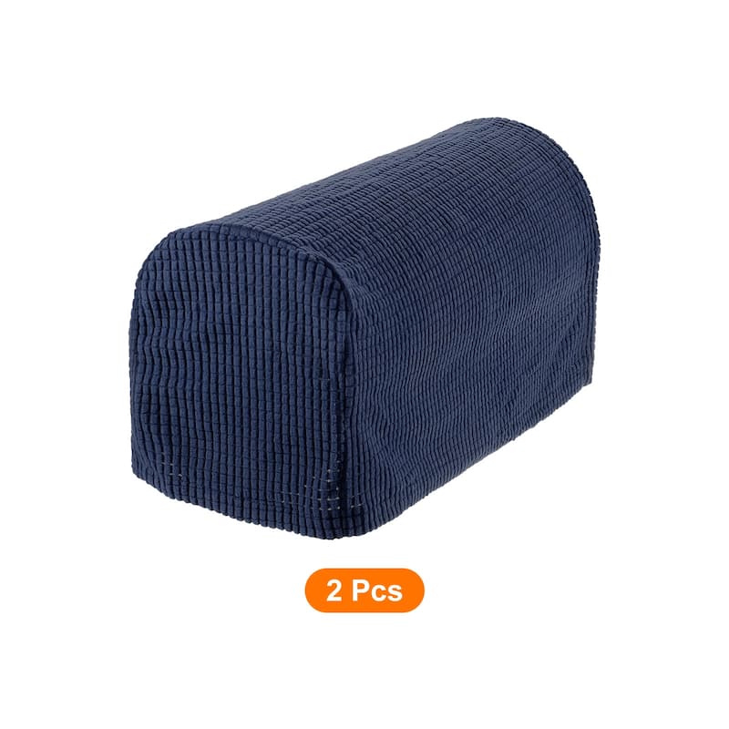 Stretch Armrest Cover Armchair Slipcover for Sofa Couch 2 Pcs - Navy Blue